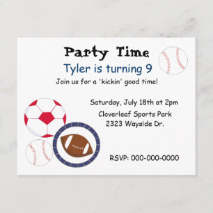 Sportthema Geburtstagsfeier Einladung