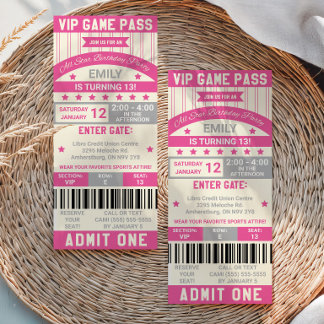 Sportthema Ticket Geburtstagseinladung Einladung