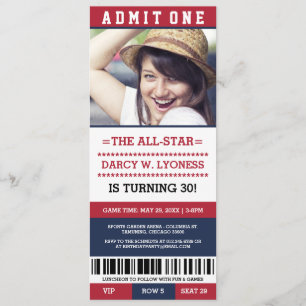 Sportticket Geburtstagsparty Einladungen