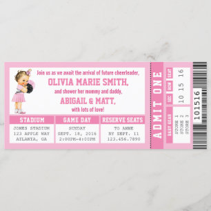 Sportticket Kinderdusche, Mädchen, Rosa Einladung