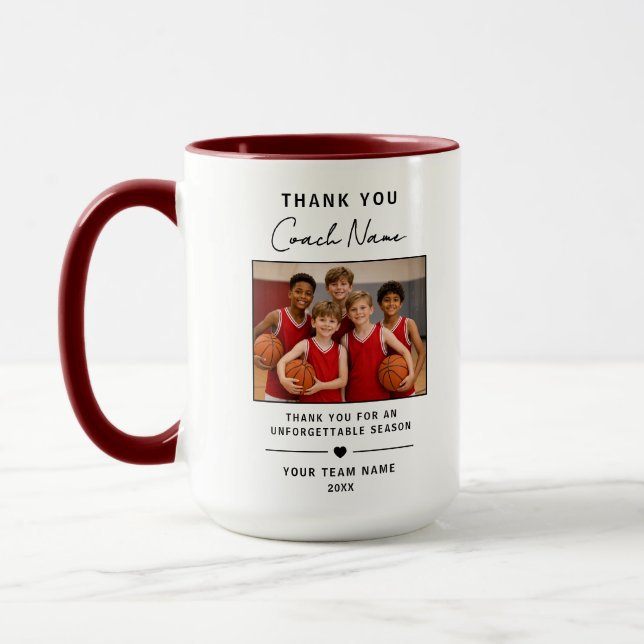 Sporttrainer Dankeschön-Teamfoto Tasse (Links)