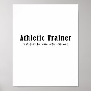 Sporttrainer, der mit Scheren befähigt ist Poster