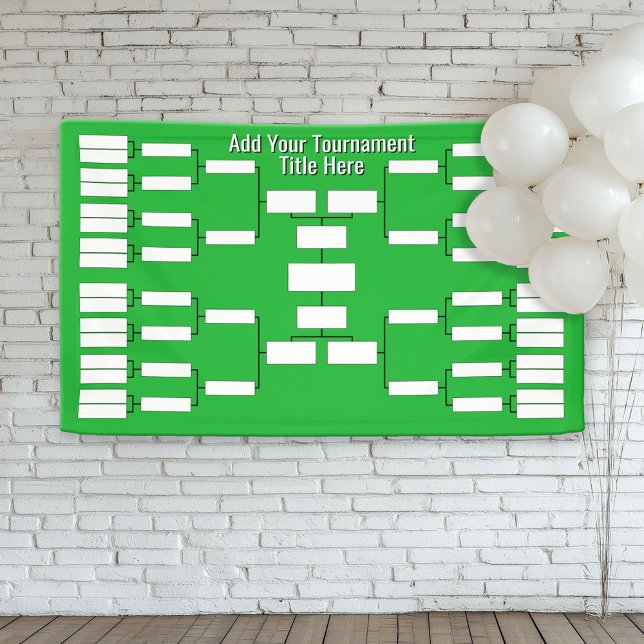 Sportturnier-Bracket - 32 Teams - Grün Banner (Custom Tournament Bracket Banner)