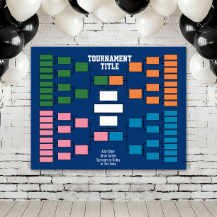 Sportturnier-Bracket - blaue 32 Teams Poster
