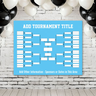 Sportturnier-Bracket - Blue 32 Teams Poster