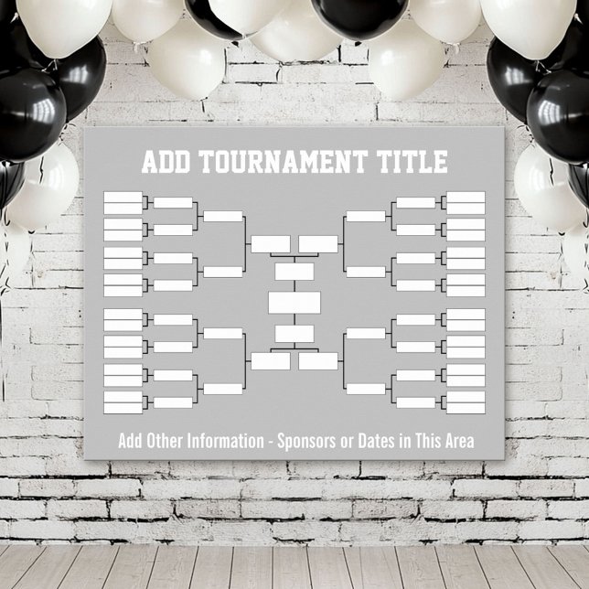 Sportturnierhalterung - Silver Gray 32 Teams Poster (Custom Tournament Bracket Poster)
