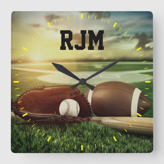 Sportuhr - SRF Quadratische Wanduhr (Vorderseite)