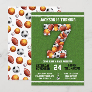 Sportveranstaltungen 7. Geburtstagsfeier Einladung