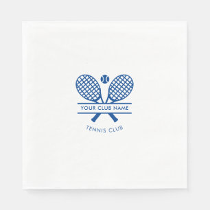 Sportvereinsname Tennisschläger-Motiv Papier Serviette