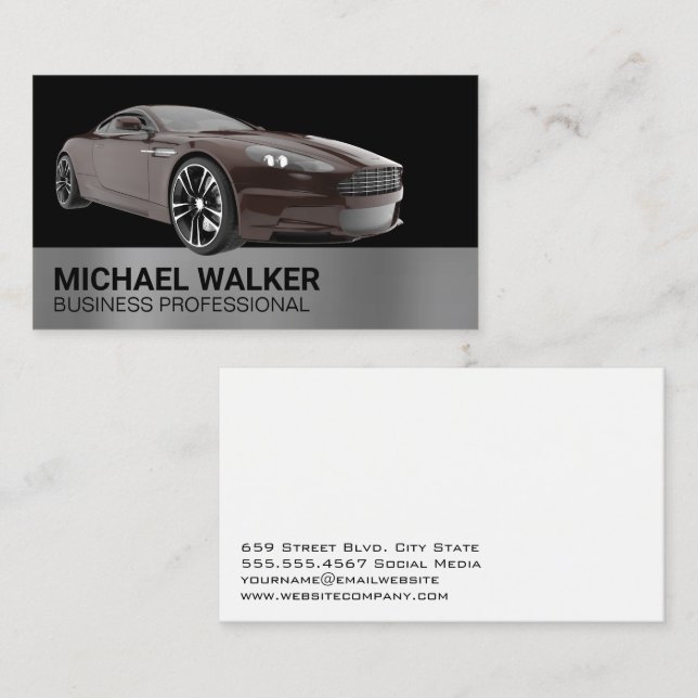 Sportwagen | Auto Services Business Card Visitenkarte (Vorne/Hinten)