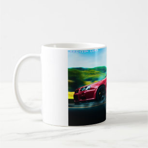 Sportwagen der 2000er Jahre auf der weißen Tasse