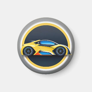 Sportwagen-Logo im modernen Kreisstil Magnet