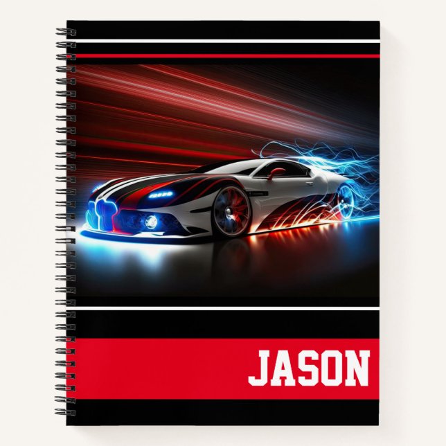 Sportwagen Notizbuch (Vorderseite)