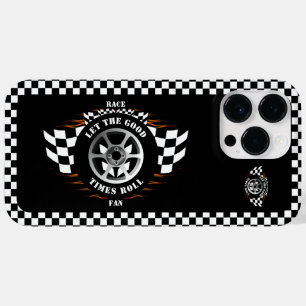 Sportwagen Racing Checkered Flags Flames Wheel Case-Mate iPhone 14 Pro Max Hülle
