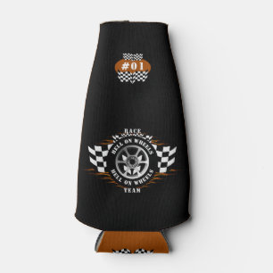 Sportwagen Racing Checkered Flags Wheel Flames Pro Flaschenkühler