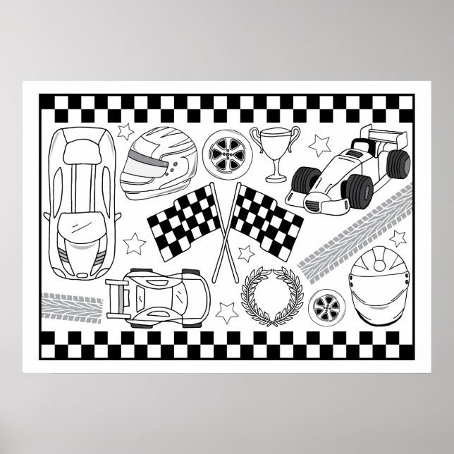 Sportwagen Racing Driver Boys DIY Farbenplakat Poster (Vorne)