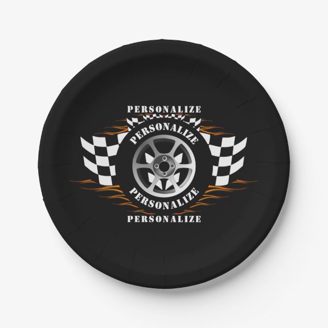 Sportwagen Racing Fun Party Feierlichkeiten Zubehö Pappteller (Vorderseite)