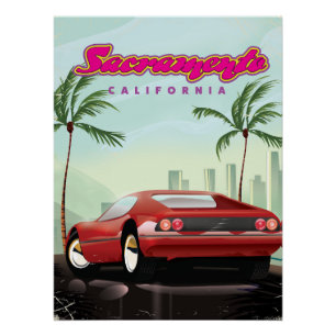 Sportwagen Sacramento Kalifornien Poster