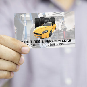 Sportwagen und Reifen Mechanische Arbeiten Visitenkarte