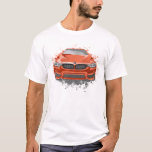 Sportwagendarstellung in Rot T-Shirt