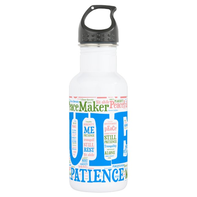 Sportwasserflasche, Wordart_Cloud_Serenity_2.pnng Edelstahlflasche (Vorderseite)