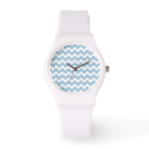 Sporty Armbanduhr: Zickzack blaues und weißes Must Armbanduhr