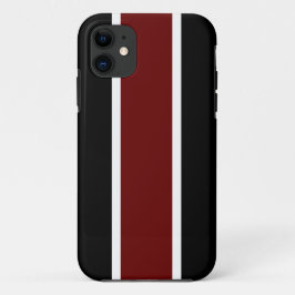 Sporty Athletic 70er Black Deep Red White Stripes Case-Mate iPhone Hülle
