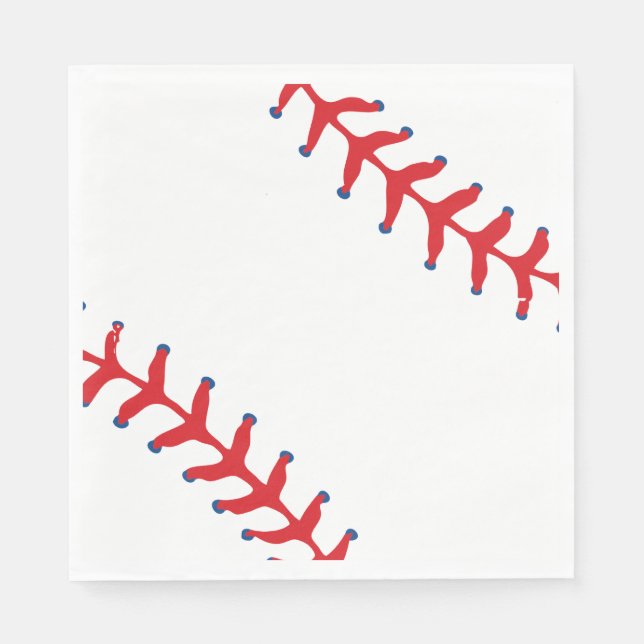 Sporty-Baseball Classic Red & White Sports Themed Serviette (Vorderseite)