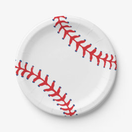 Sporty-Baseball Klassisch Rot & Weiß Sport-Thema Pappteller