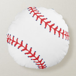 Sporty-Baseball Klassisch Rot & Weiß Sportlich The Rundes Kissen