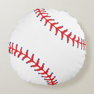 Sporty-Baseball Klassisch Rot & Weiß Sportlich The Rundes Kissen