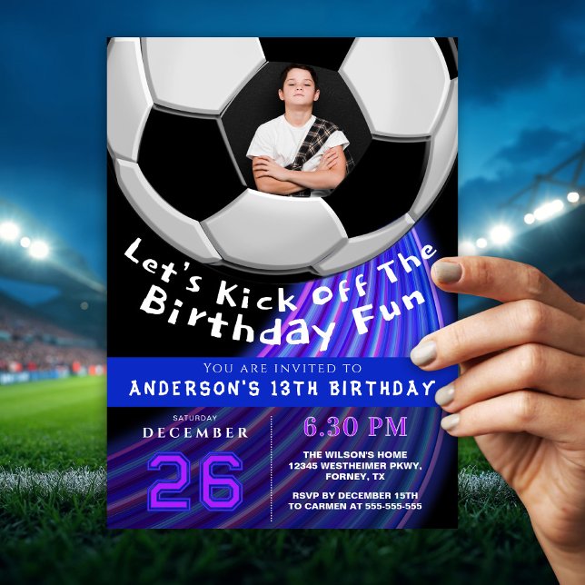 Sporty Birthday Photo Invitation For Boys  Einladung (Von Creator hochgeladen)