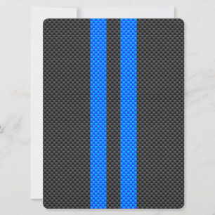 Sporty Blue Carbon Fibre Racing Stripes