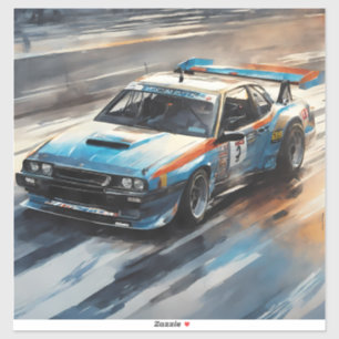 Sporty Blue Racing Auto Aufkleber