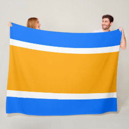Sporty Bold Bright Wide Yellow Blue Racing Streife Fleecedecke