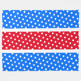 Sporty Bold grell Red White Dottes Stripes Fleecedecke