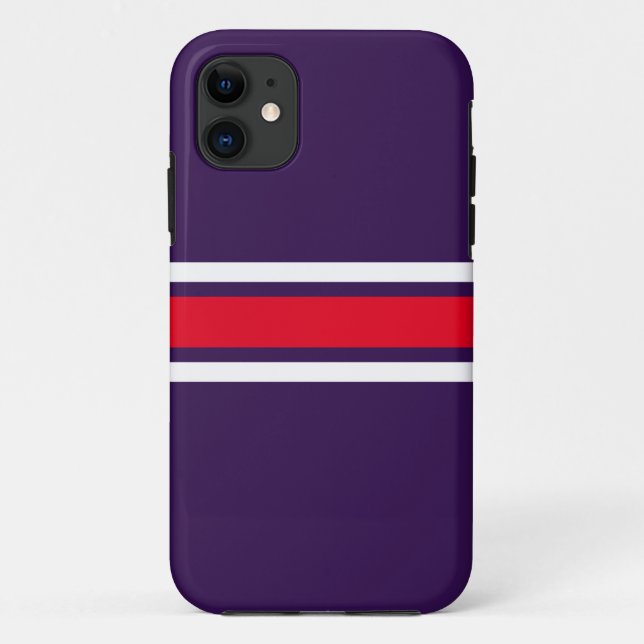 Sporty Bold Lila, hellrote Streifen Case-Mate iPhone Hülle (Rückseite)