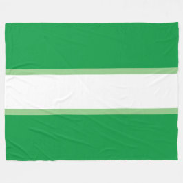 Sporty Bright 2 Tone Green White Racing Streifen Fleecedecke