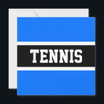 Sporty Bright Blue Bold Black Stripes TENNIS Text<br><div class="desc">Dieses lustige,  sportliche Design zeichnet sich durch klassisch starke,  fette Großbuchstaben in einem markierten,  breiten schwarzen Streifen mit weißen Pinstreifen auf einem hellblauen Hintergrund aus. "TENNIS" hat sich in der Vorder- und Mitte-Ecke ausgezeichnet. Der Text kann personalisiert sein.</div>