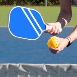 Sporty Bright Blue Red Sleek White Racing Streifen Pickleball Schläger