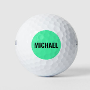 Sporty Bright Green Moderner Personalisierter Name Golfball