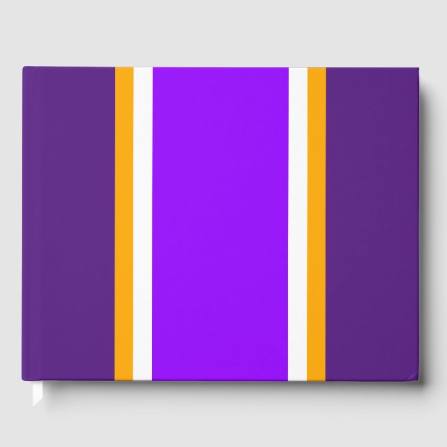 Sporty Bright Lila, gelbe Streifen Gästebuch (Vorderseite)