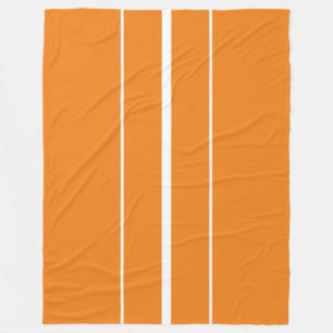 Sporty Bright Orange Sleek White Racing Streifen Fleecedecke