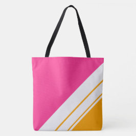 Sporty Bright Pink Orange White Racing Stripes