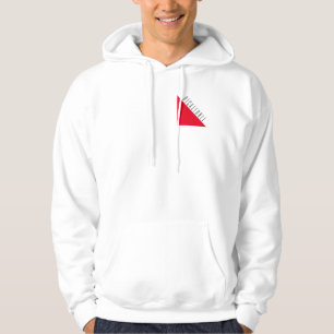 Sporty Bright Red Pickleball Text-Logo auf Weiß Hoodie