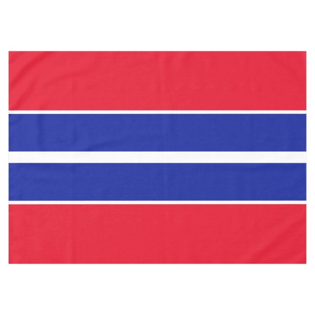Sporty Bright Red Royal Blue White Racing Streifen Tischdecke (Vorderseite (Horizontal))