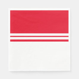 Sporty Bright Red White Color Block Racing Streife Serviette