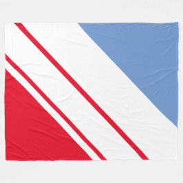 Sporty Bright Red White Light Blue Racing Streifen Fleecedecke