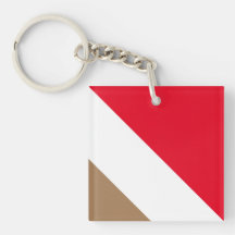 Sporty Bright Red White Mocha Brown Slant Streifen