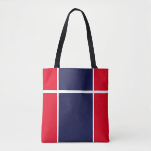 Sporty Bright Red White Navy Blue Racing Streifen